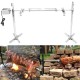 220V 15W Stainless Steel Portable Rotisserie Grill Spit Tripod BBQ Lamb Camping Roaster BBQ Grill
