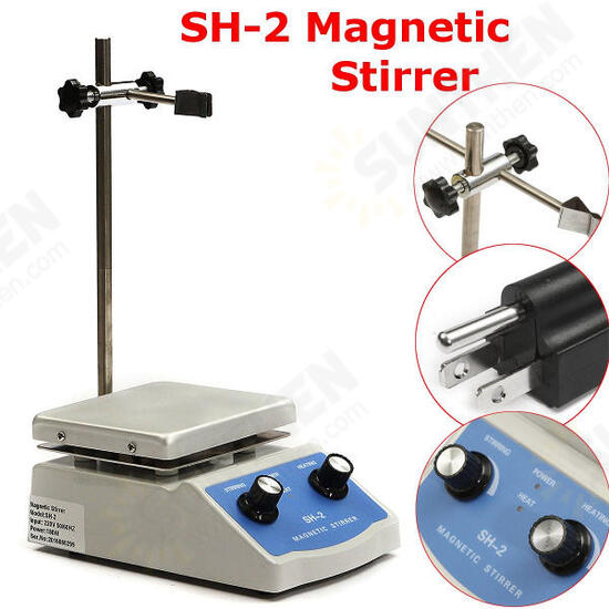 220V SH-2 Hot Plate Magnetic Stirring Health Care Machine with Stir Bar for Lab