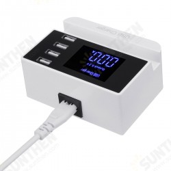 LCD Display 1.9 Inch USB Charger Power Adapter Desktop Charging Station Phone Charger Smart IC technology USB Ports Charger LCD Display 1.9 Inch USB Charger Power Adapter Desktop Charging Station Phone Charger Smart IC technology USB Ports Charger