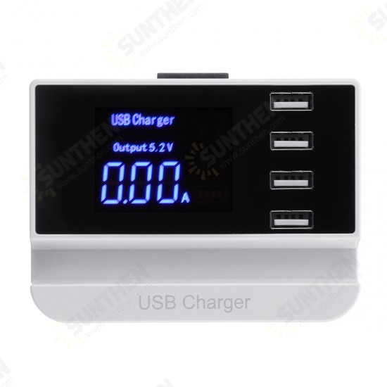 LCD Display 1.9 Inch USB Charger Power Adapter Desktop Charging Station Phone Charger Smart IC technology USB Ports Charger