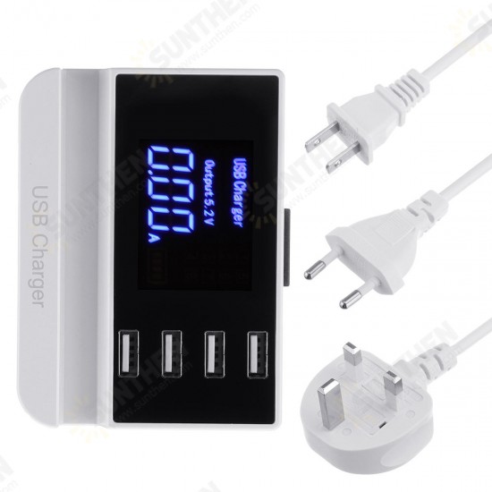 LCD Display 1.9 Inch USB Charger Power Adapter Desktop Charging Station Phone Charger Smart IC technology USB Ports Charger