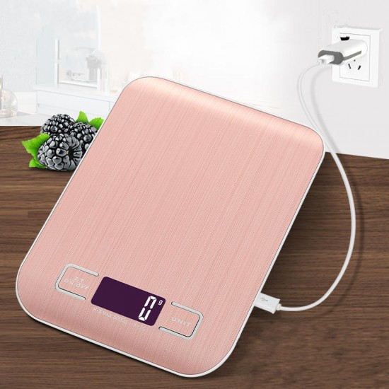 10000g/5000g/1g Electronic USB Charging Scale LCD Digital Food Scale Stainless Steel Weighing Scale Measuring Tools