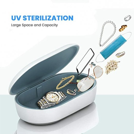 Portable UV Sanitizer Box UV Sanitizer Wireless Charger Phone Cleaner Disinfection Box for Phone Brush and Accessories