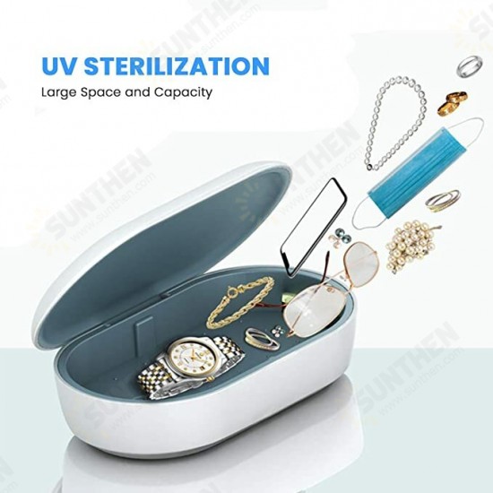 Portable UV Sanitizer Box UV Sanitizer Wireless Charger Phone Cleaner Disinfection Box for Phone Brush and Accessories