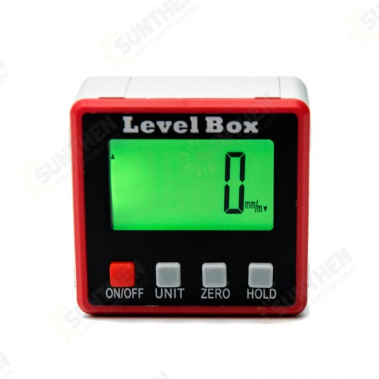 Red Precision Digital Protractor Inclinometer Level Box Digital Angle Finder Bevel Box with Magnet Base