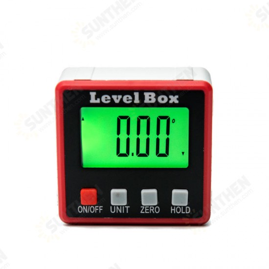 Red Precision Digital Protractor Inclinometer Level Box Digital Angle Finder Bevel Box with Magnet Base