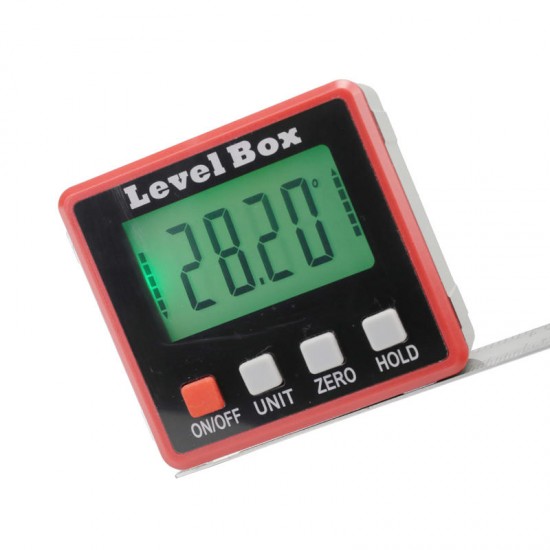 Red Precision Digital Protractor Inclinometer Level Box Digital Angle Finder Bevel Box with Magnet Base