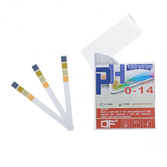 100PCS/Box PH Test Strips Precision Four-color Comparison 0-14 PH Measuring Drinking Water Quality Strips