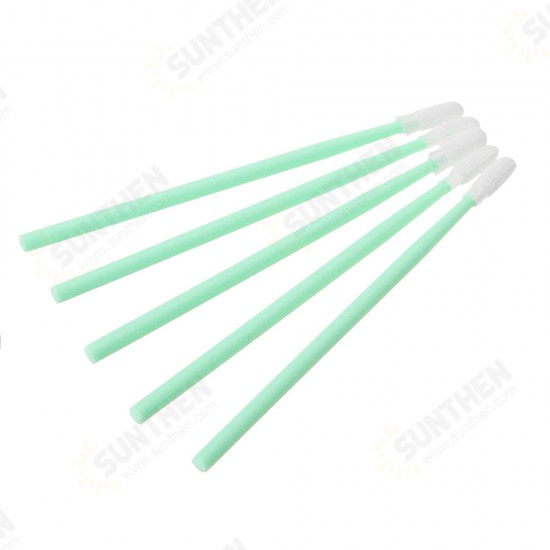 100Pcs Polyester Swab Sticks Microfiber Cleaning Head Swab For Solvent Printer Optical Equipment