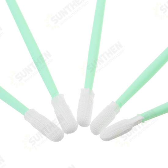 100Pcs Polyester Swab Sticks Microfiber Cleaning Head Swab For Solvent Printer Optical Equipment