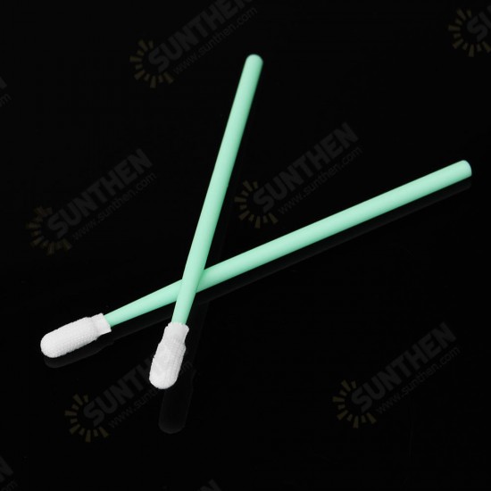 100Pcs Polyester Swab Sticks Microfiber Cleaning Head Swab For Solvent Printer Optical Equipment