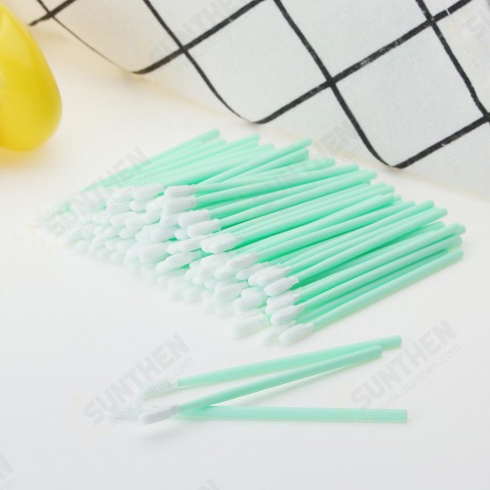 100Pcs Polyester Swab Sticks Microfiber Cleaning Head Swab For Solvent Printer Optical Equipment