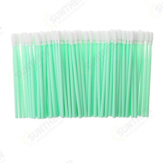 100Pcs Polyester Swab Sticks Microfiber Cleaning Head Swab For Solvent Printer Optical Equipment