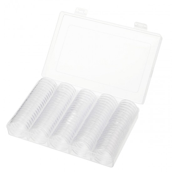 100Pcs/Lot 20/25/27/30mm Clear Plastic Coin Holder Universal Commemorative Coin Shell Collector