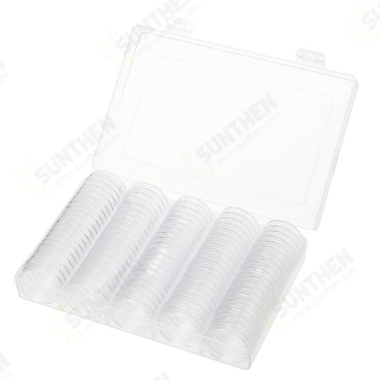 100Pcs/Lot 20/25/27/30mm Clear Plastic Coin Holder Universal Commemorative Coin Shell Collector