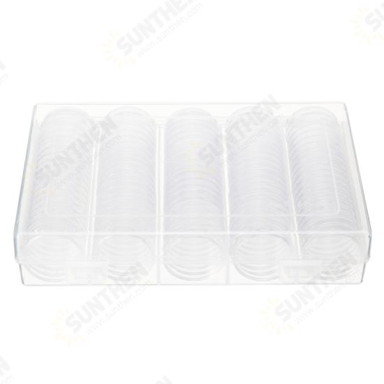 100Pcs/Lot 20/25/27/30mm Clear Plastic Coin Holder Universal Commemorative Coin Shell Collector