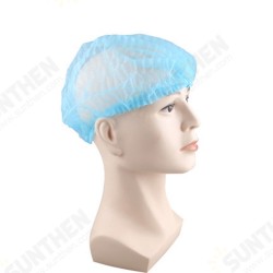 100pcs Non Woven Disposable Hair Shower Cap Pleated Anti Dust Lab Hat Blue 100pcs Non Woven Disposable Hair Shower Cap Pleated Anti Dust Lab Hat Blue