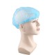 100pcs Non Woven Disposable Hair Shower Cap Pleated Anti Dust Lab Hat Blue