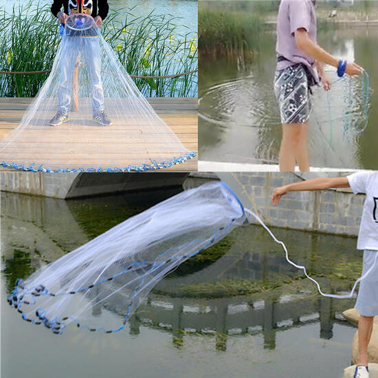 3Mx1.5M Nylon Monofilament Hand Throw Fishing Net Spin Bait Casting Sinker Small Mesh Equipment