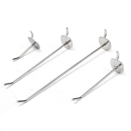 50/100/150/200mm Universal Pegboard Single Hole Hooks Chrome Home Kitchen Bathroom Tools Silver Iron Pegboard Hooks
