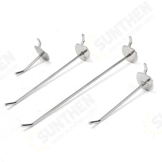 50/100/150/200mm Universal Pegboard Single Hole Hooks Chrome Home Kitchen Bathroom Tools Silver Iron Pegboard Hooks