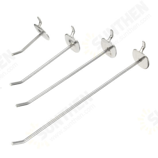 50/100/150/200mm Universal Pegboard Single Hole Hooks Chrome Home Kitchen Bathroom Tools Silver Iron Pegboard Hooks