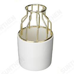 Ceramics Vase Simple Iron Frame Hydroponics Soil Culture Green Radish Insert Flower Pot Ceramics Vase Simple Iron Frame Hydroponics Soil Culture Green Radish Insert Flower Pot