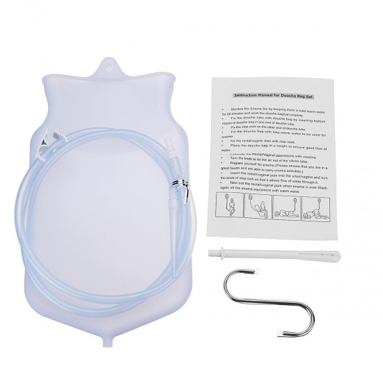 Detox Enema Bag Colon Cleaning With Silicone Hose Douche Bag Vaginal Washing Water Bag Cleaning Kit