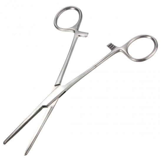 Hemostat Forceps Straight Curved Stainless Steel Locking Clamp