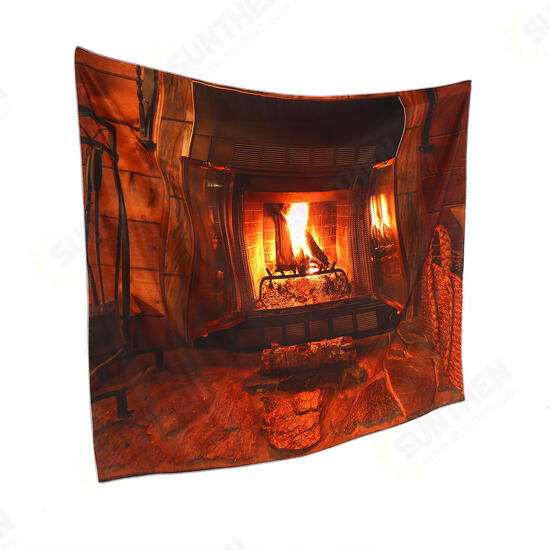 Polyester Wall Hanging Tapestry Art Home Decor Fireplace Pattern Blankets For Home Bedroom Porch Hangings