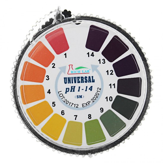 Universal PH Test Strips Roll Full Range 1-14 Indicator Paper Tester Dispenser Color Chart 5m/16.4 ft