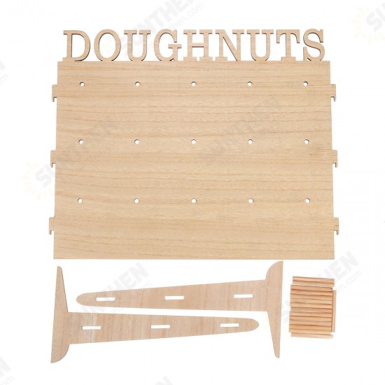 Wooden Donut Wall Stand Holder Sweet Doughnut Holds Wedding Party Kitchen Storage Rack