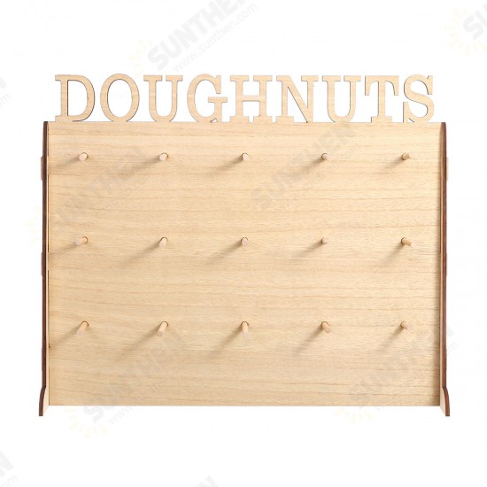 Wooden Donut Wall Stand Holder Sweet Doughnut Holds Wedding Party Kitchen Storage Rack