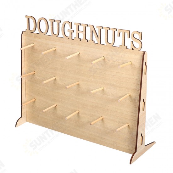 Wooden Donut Wall Stand Holder Sweet Doughnut Holds Wedding Party Kitchen Storage Rack