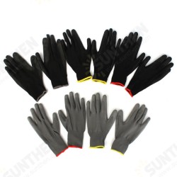 1 Pair PU Palm Coated Nylon Precision Protective Safety Work Gloves Light Weight 1 Pair PU Palm Coated Nylon Precision Protective Safety Work Gloves Light Weight