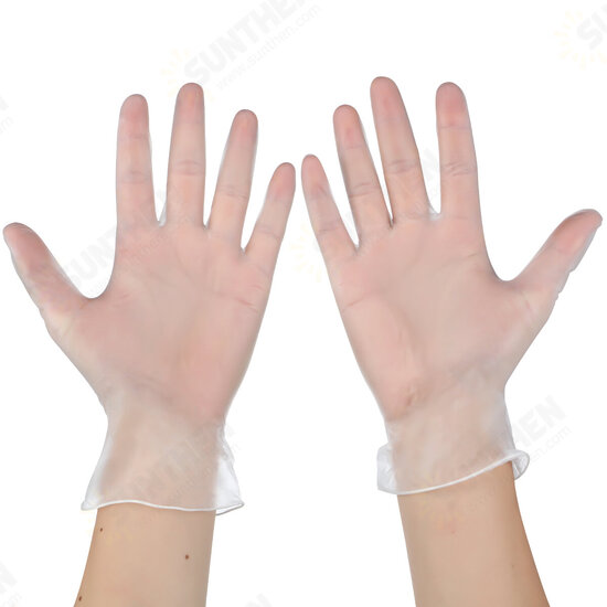 100 Pcs, Disposable, Latex Rubber Gloves, Powder for Industrial, Food Service, Cleaning and More, USA in Stock, Arrive in 7-10 Days (M, L, XL, White)