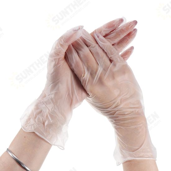 100Pcs Disposable Gloves Food Grade PVC Examination Disposable Vinyl Work Gloves S