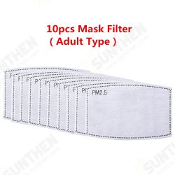 10Pcs Disposable Face Mask 5 Layer Filter PM2.5 Dust Activated Carbon Non-woven 10Pcs Disposable Face Mask 5 Layer Filter PM2.5 Dust Activated Carbon Non-woven
