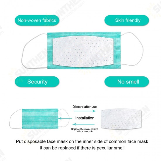 10Pcs Disposable Face Mask Gasket Safety Health Care Mouth Face Mask Filter Pad