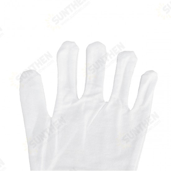 12 Pairs Non-Slip Work Gloves Etiquette Cooling Gloves Workshop Labor White