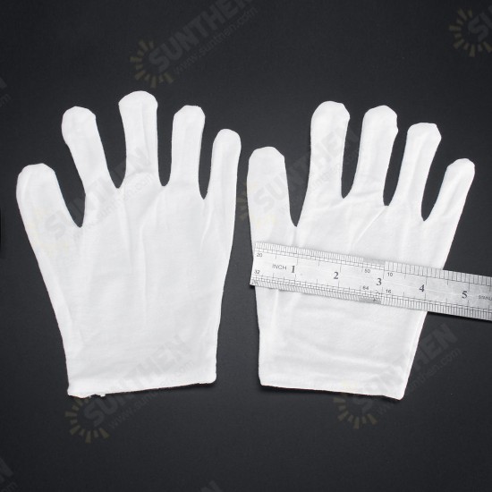 12 Pairs Non-Slip Work Gloves Etiquette Cooling Gloves Workshop Labor White