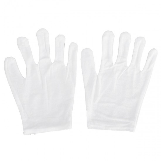 12 Pairs Non-Slip Work Gloves Etiquette Cooling Gloves Workshop Labor White