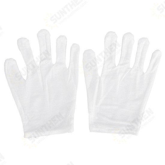 12 Pairs Non-Slip Work Gloves Etiquette Cooling Gloves Workshop Labor White