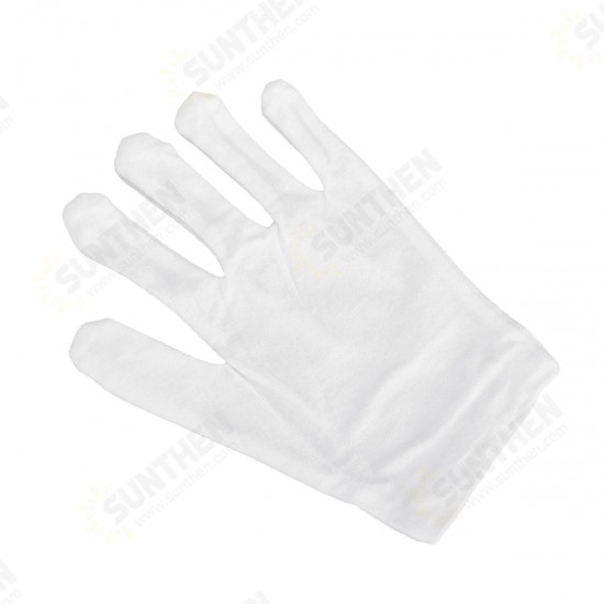 12 Pairs Non-Slip Work Gloves Etiquette Cooling Gloves Workshop Labor White