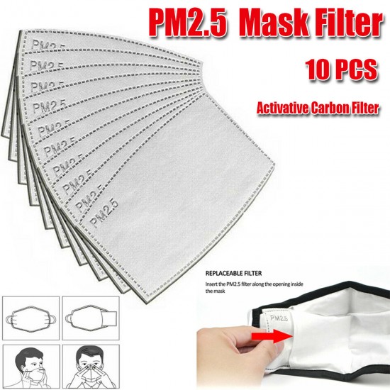 1pcs PM2.5 P2 Face Mask Filter Activated Carbon Breathing Filters Adults