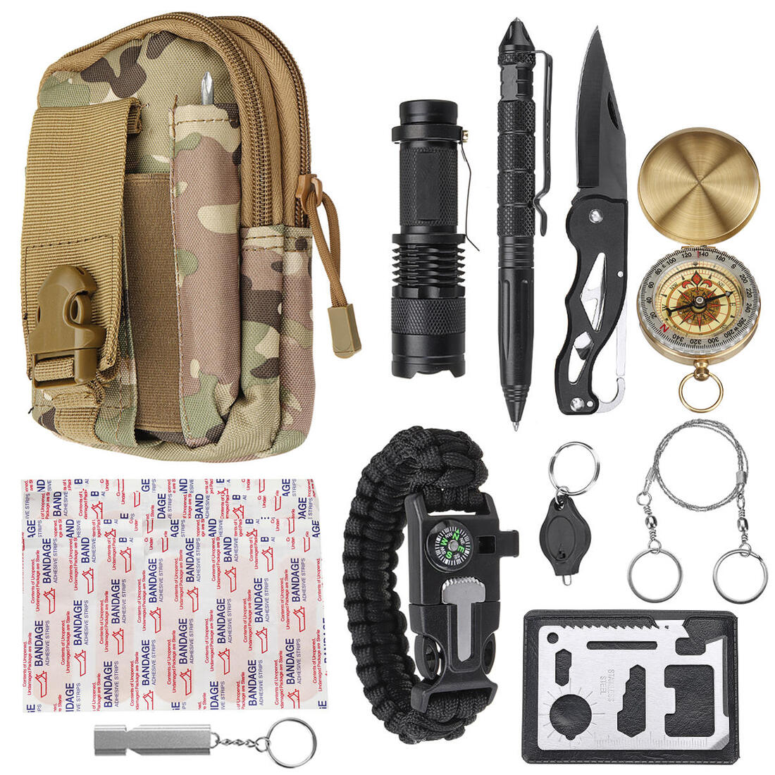 30 In 1 Tactical Survival Emergency Tools Bag Camping Travel Outdoor ...
