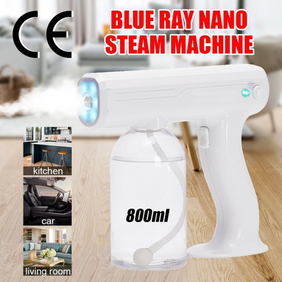 800ML CE Wireless Sprayer Machine Blue Light Nano Steam Spray Guun Disinfection Spray Sterilizer