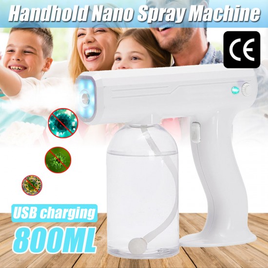 800ML CE Wireless Sprayer Machine Blue Light Nano Steam Spray Guun Disinfection Spray Sterilizer