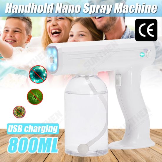 800ML CE Wireless Sprayer Machine Blue Light Nano Steam Spray Guun Disinfection Spray Sterilizer