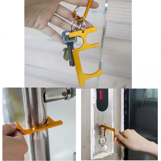 Antimicrobial EDC Door Opener Portable Press Elevator Tool Door Handle Key
